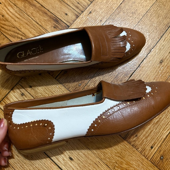 Glacee Women’s Loafers Brown and White Size 8 - Picture 1 of 7